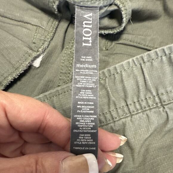 VUORI Rip Stop Wide Leg Crop Pants Women M Olive Military Green Hiking GORPCORE - Picture 8 of 9